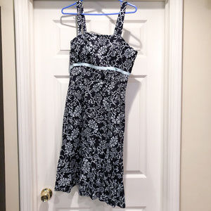 Black & Teal Patterned Sleeveless Sundress